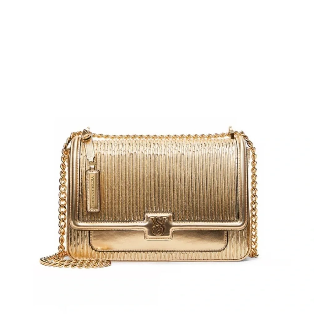Victoria Secret Gold Designer Chain Shoulder Bag